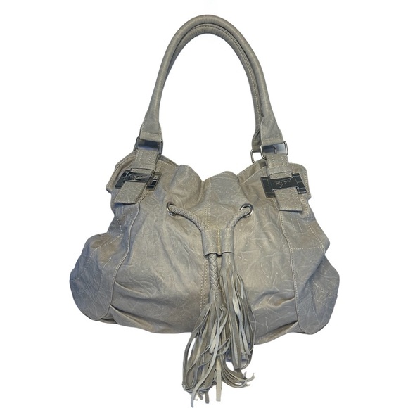 Drawstring Bucket Bag With Tassels - Picture 1 of 4